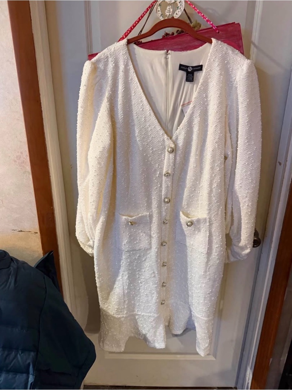 Plus white dress perfect for courthouse wedding rehearsal dinner or engagement